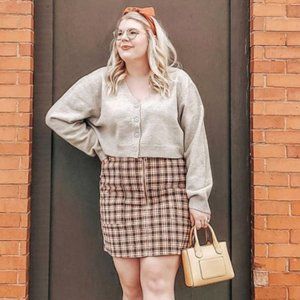 Wild Fable Plaid Mini Skirt Zipper Front 16